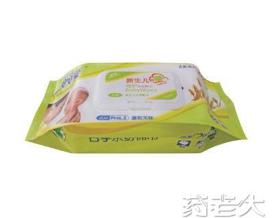 新生儿特护水纺棉巾（燕麦）80片盖装