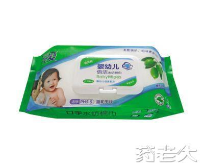 婴幼儿倍洁水纺棉巾（橄榄）80片盖装