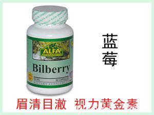 美国ALFA Bilberry蓝莓提取物胶囊 500mg 60粒